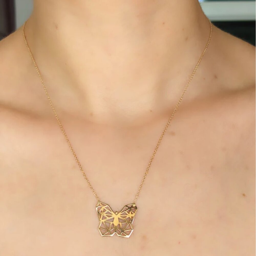 18k Gold Butterfly Necklace